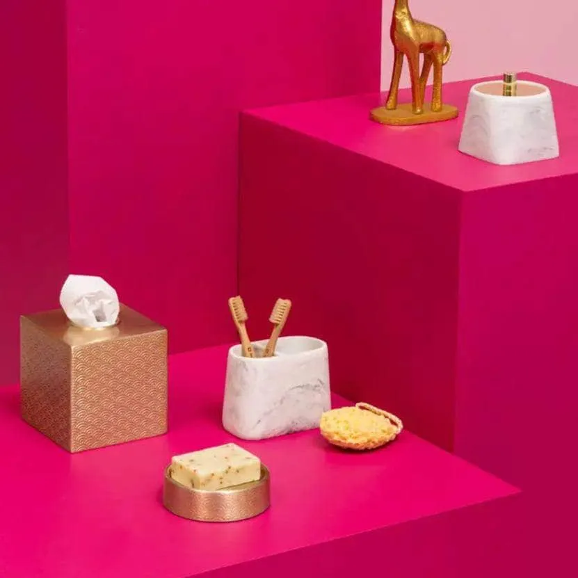 Allegra Aluminium Tissue Box - Gold