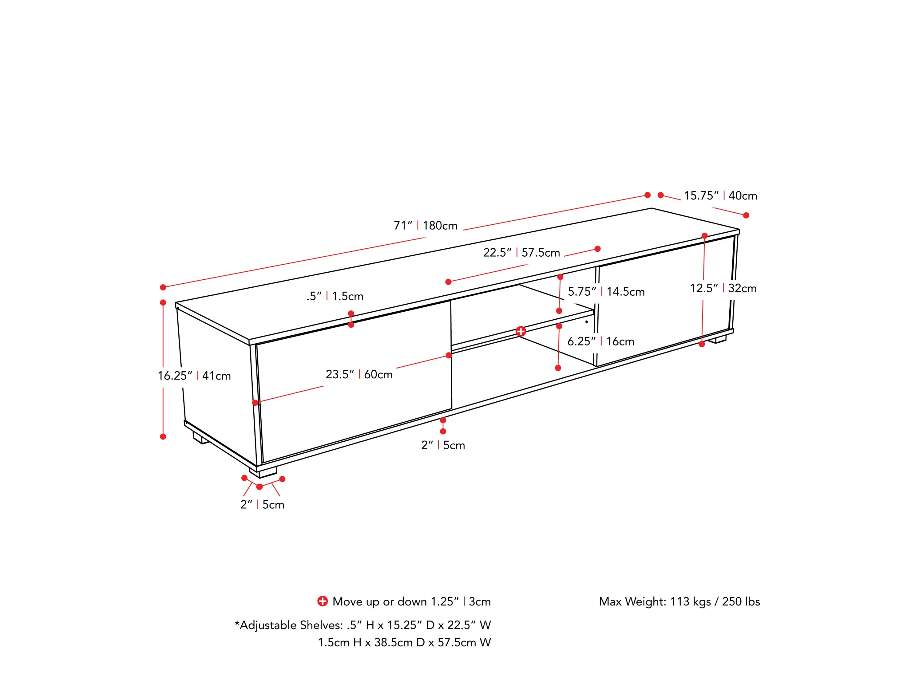 Brown and White Modern TV Stand, TVs up to 85"