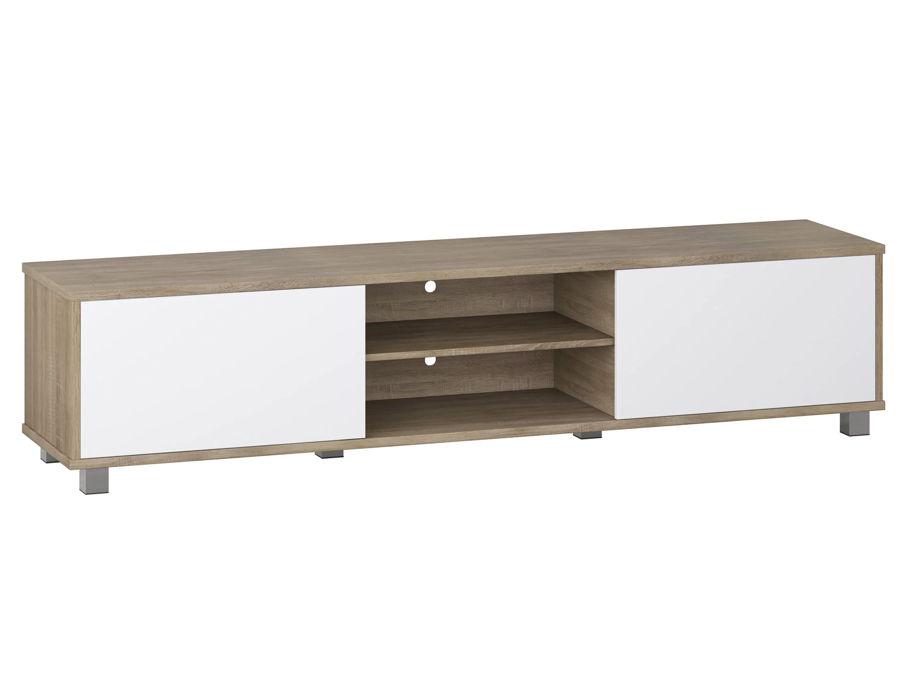 Brown and White Modern TV Stand, TVs up to 85"
