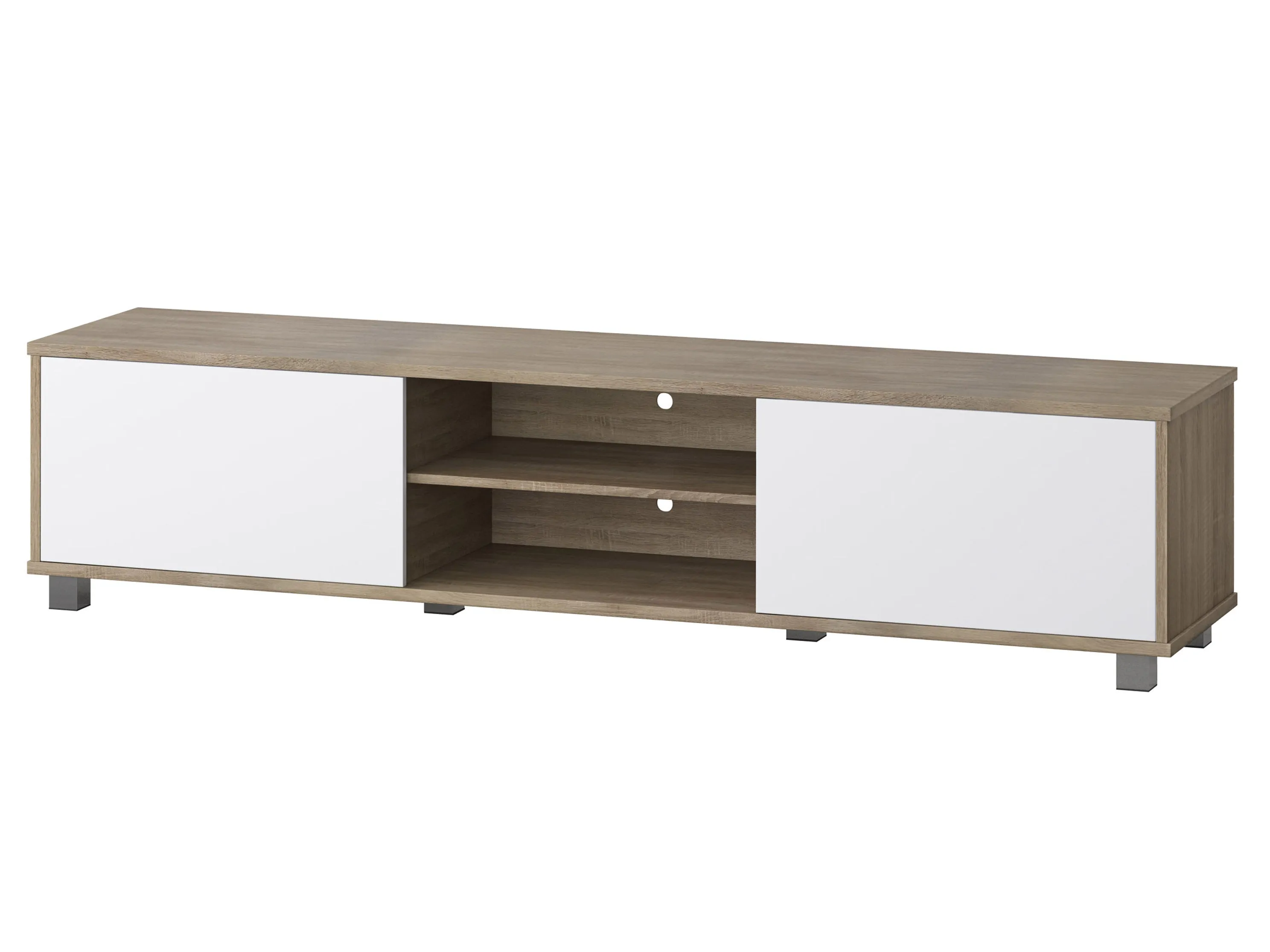 Brown and White Modern TV Stand, TVs up to 85"