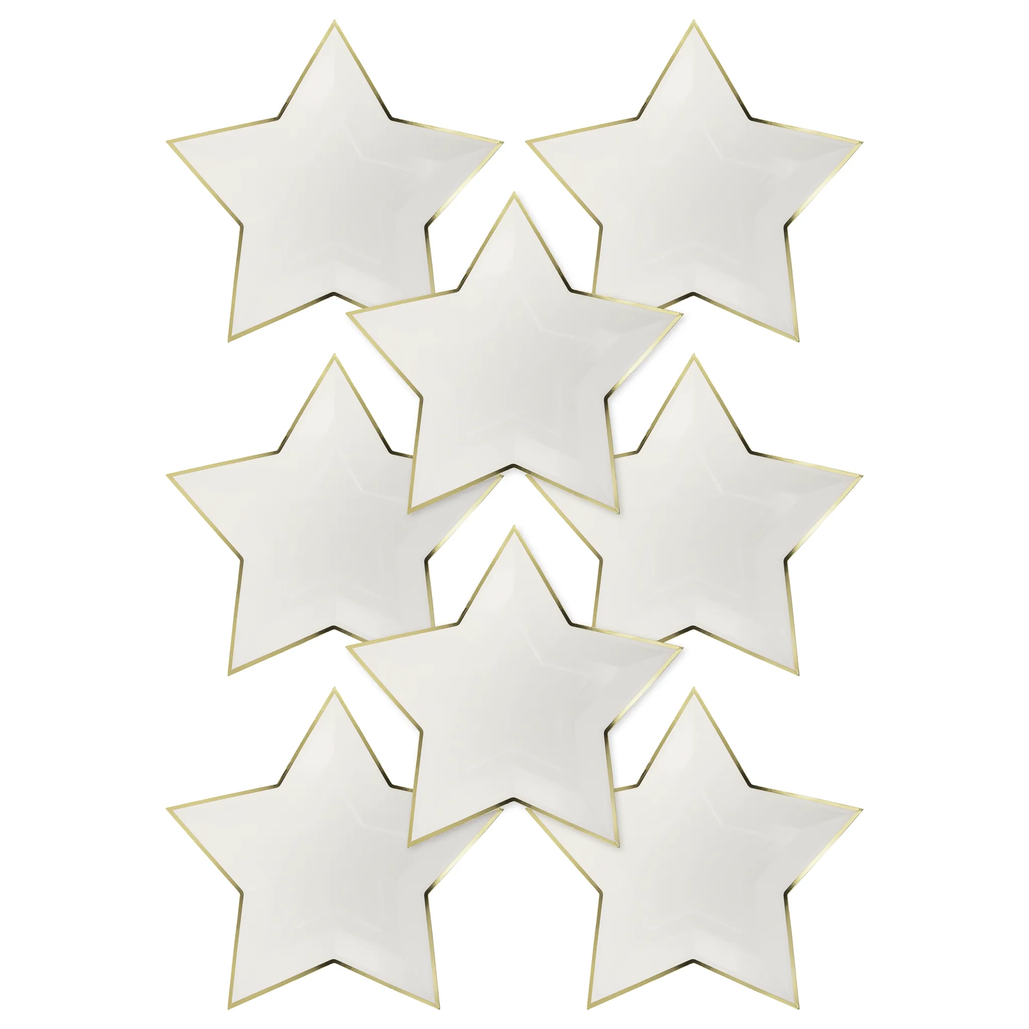 Cream Star Shaped Gold Foiled Paper Plate
