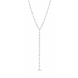 CRISLU Lavish Y-Shaped CZ Necklace Finished in Pure Platinum/18kt Gold/18kt Rose Gold