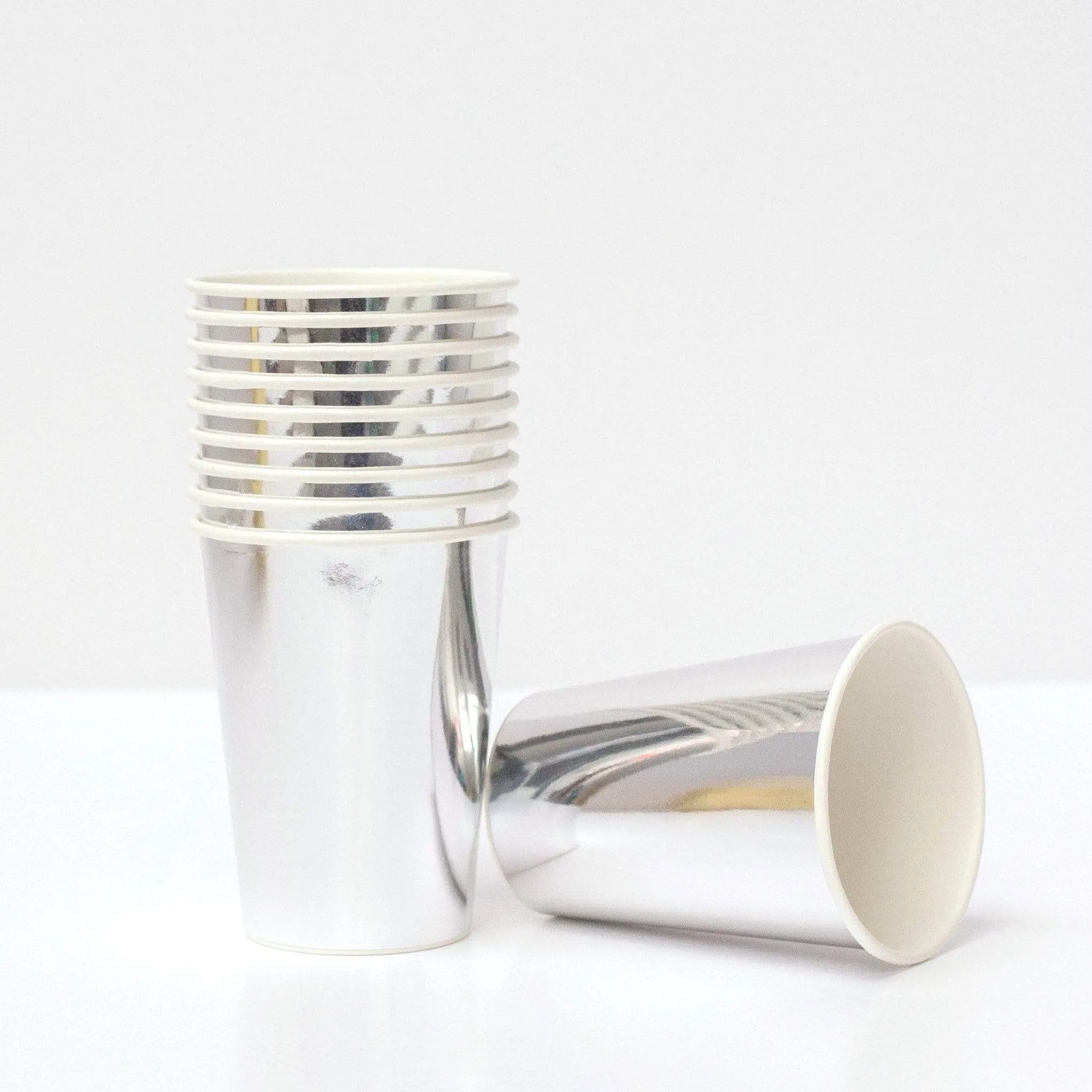 High Shine Paper Cups Silver (6 Pack)
