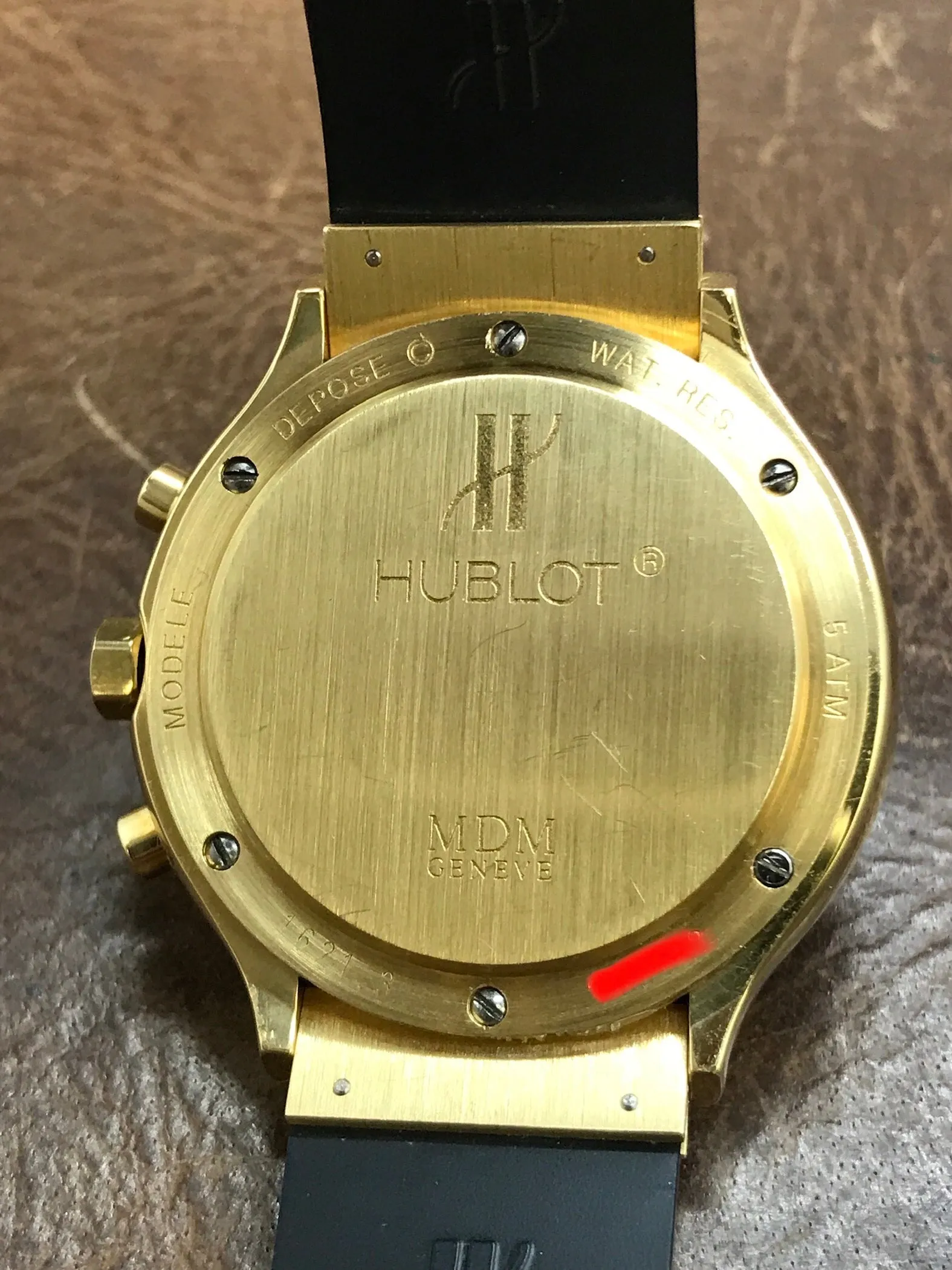 Hublot MDM Geneve Chronograph 1621.3 Black Dial Quartz Men's Watch