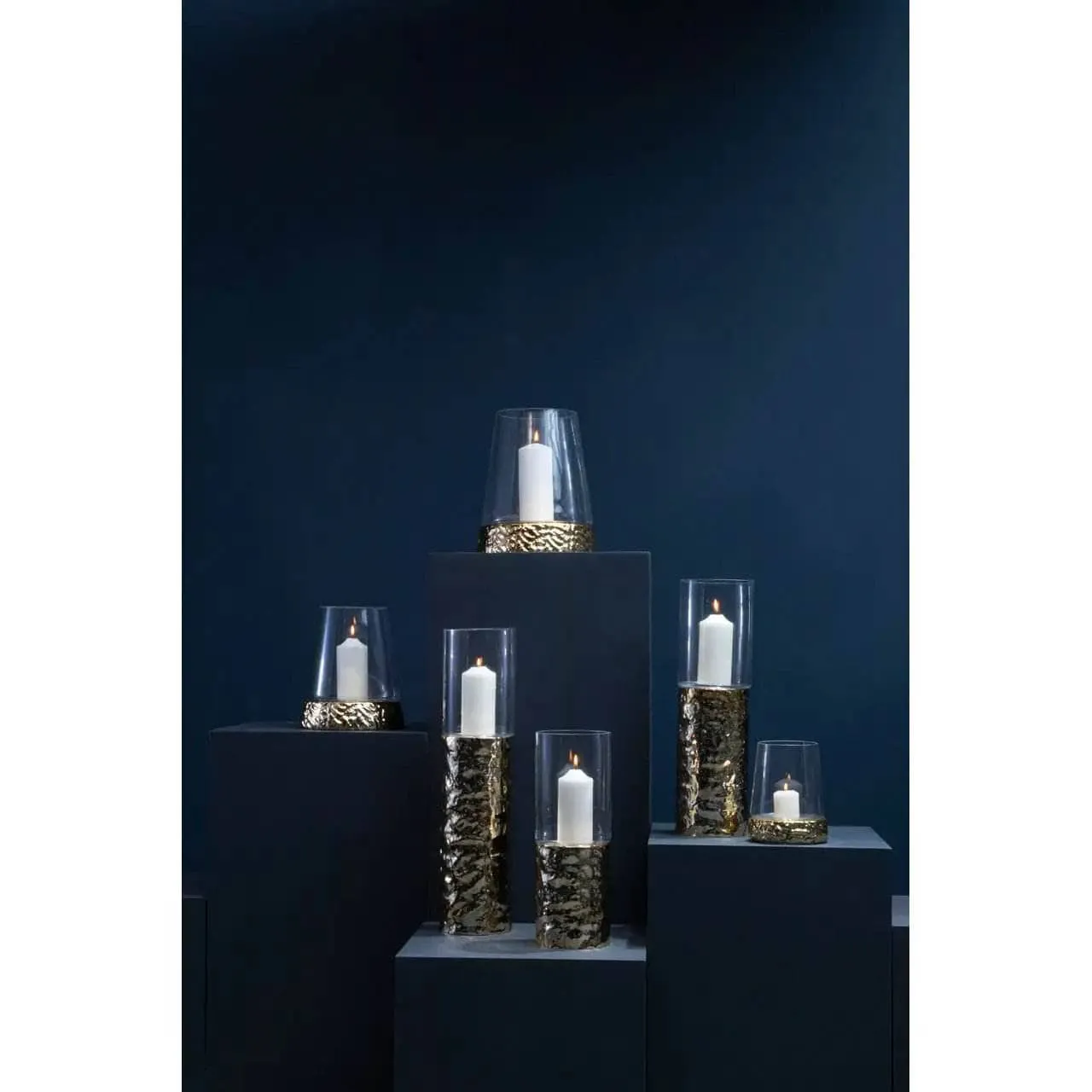 Martele Small Hurricane Gold Candle Holder