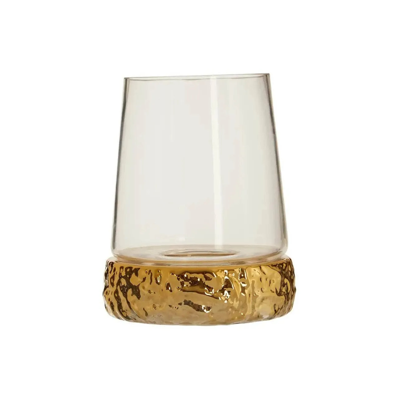 Martele Small Hurricane Gold Candle Holder
