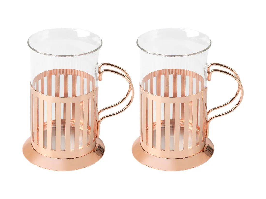 Maxwell & Williams Blend Colombia Glass With Frame 250ML Set of 2 Rose Gold GB