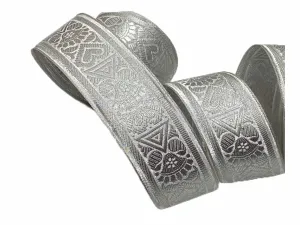 Metallic Jacquard Ribbon - Hearts and Arrows (52mm)