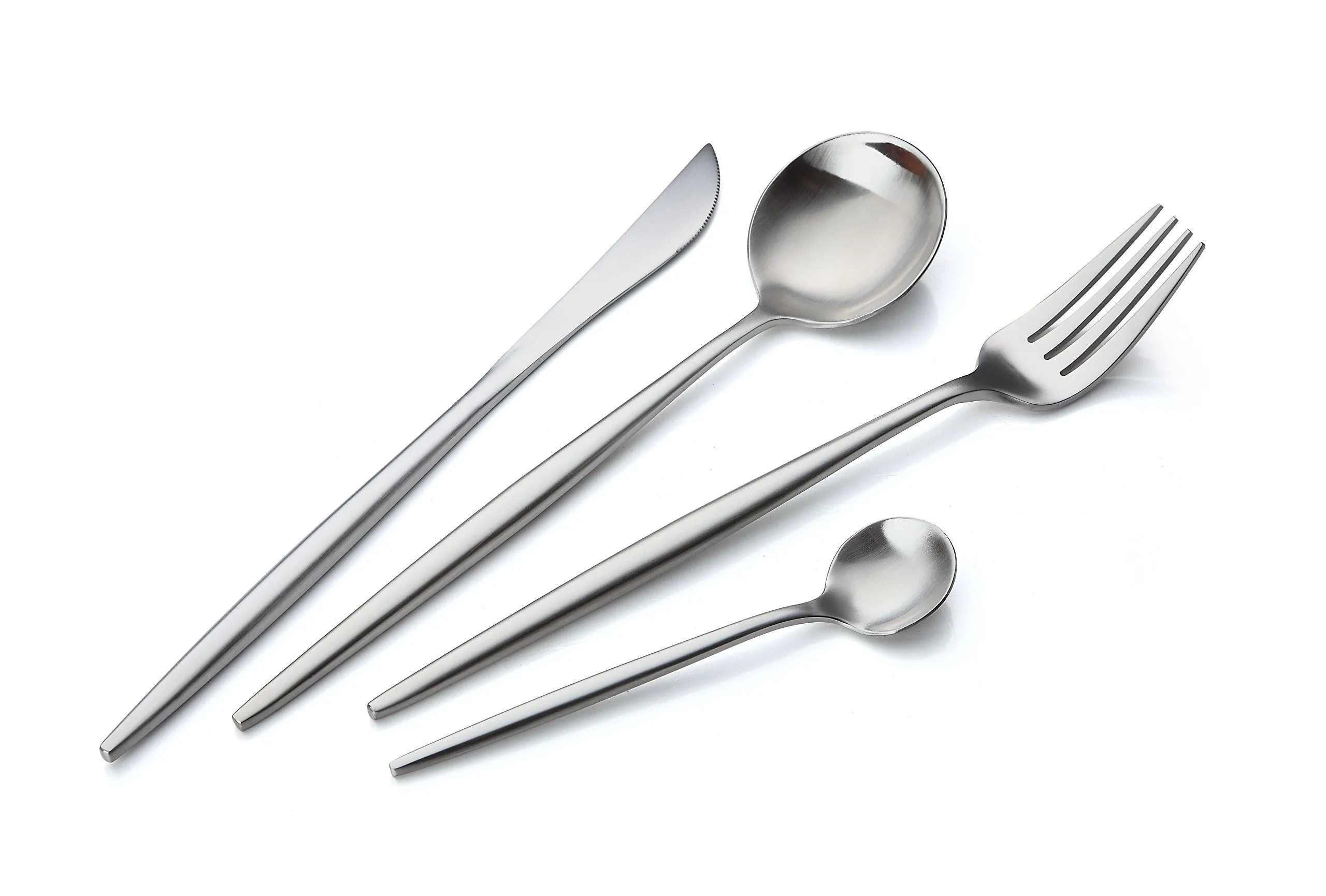 Modern Adaline Silverware 18/10 Stainless Steel Cutlery Set 16 Piece Flatware Set Service