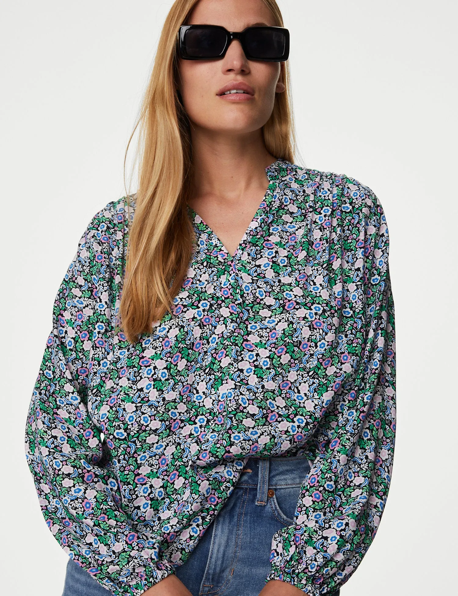 Printed Regular Fit Long Sleeve Blouse