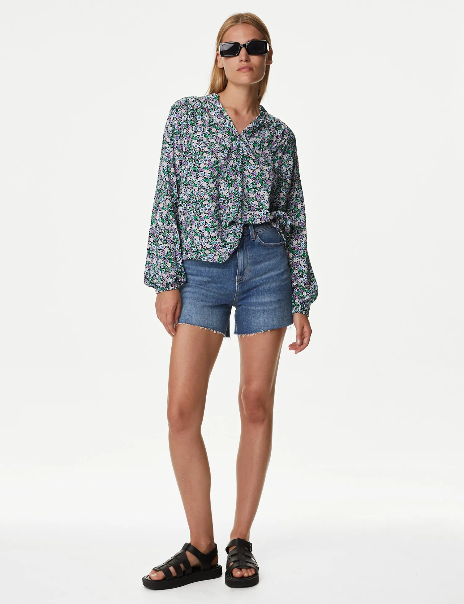 Printed Regular Fit Long Sleeve Blouse