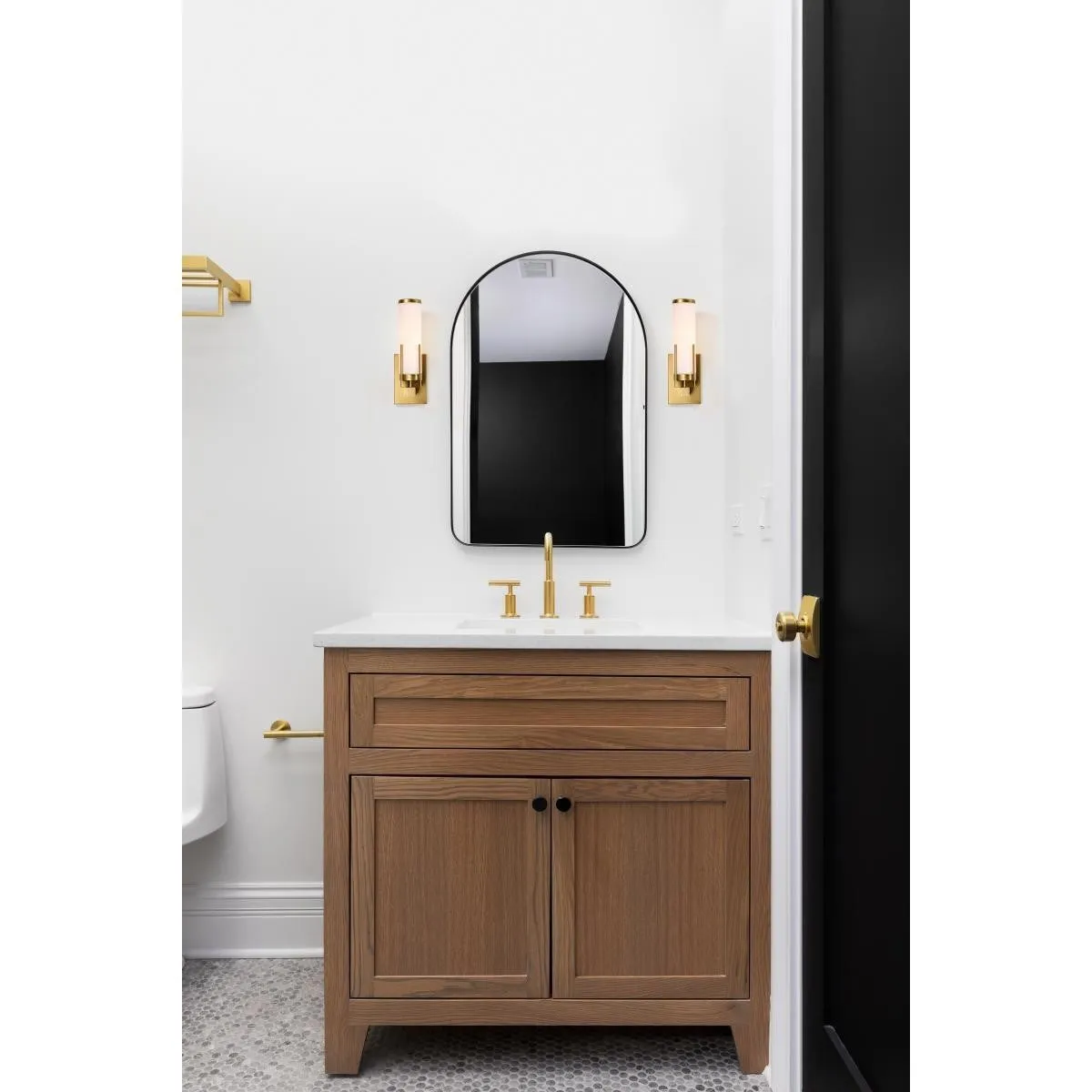 Roselle 14" Bathroom Vanity Light, Natural Brass Finish