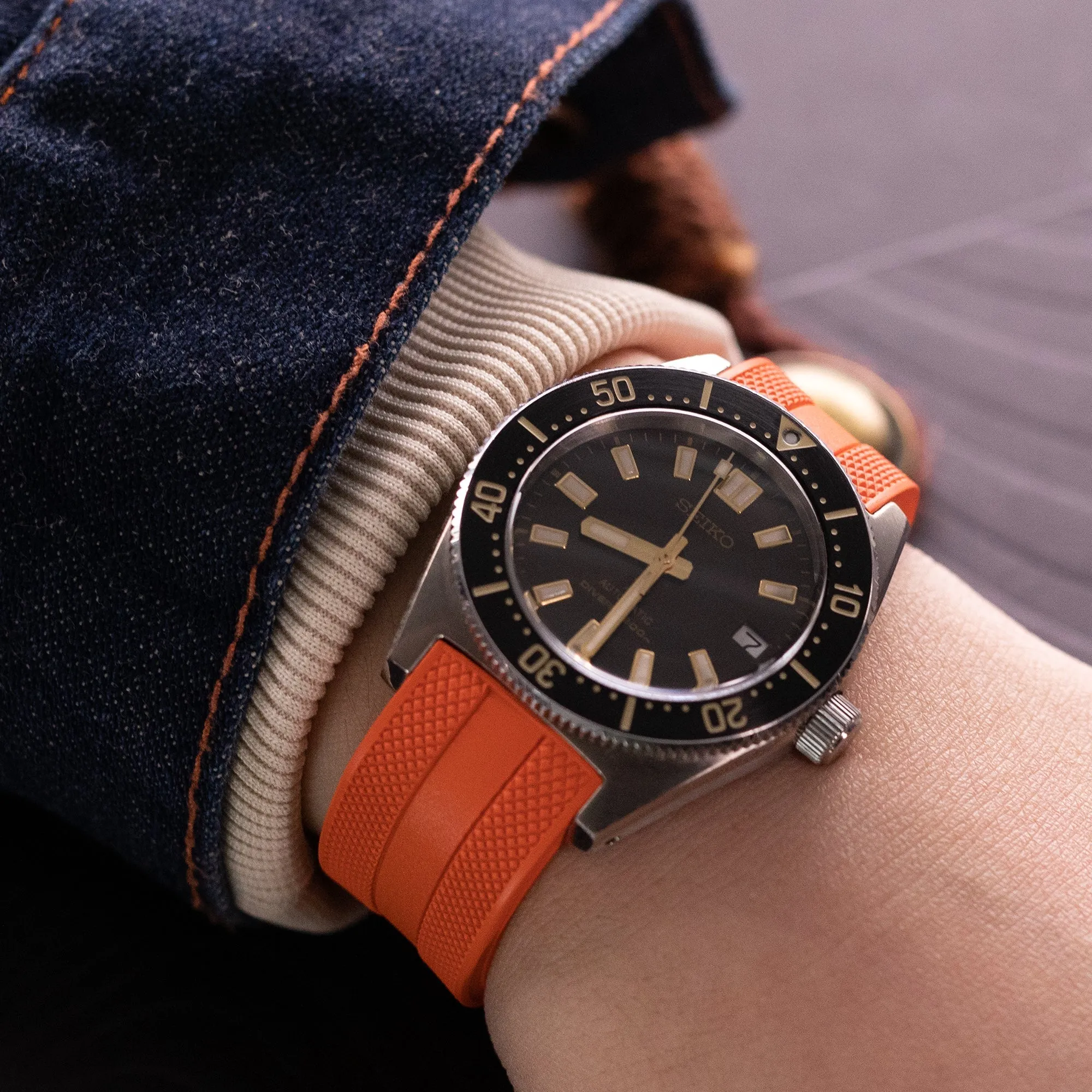 StrapXPro - SPX1C Rubber Strap For Seiko 62MAS (63Mas) SPB/SBDC Series, Orange