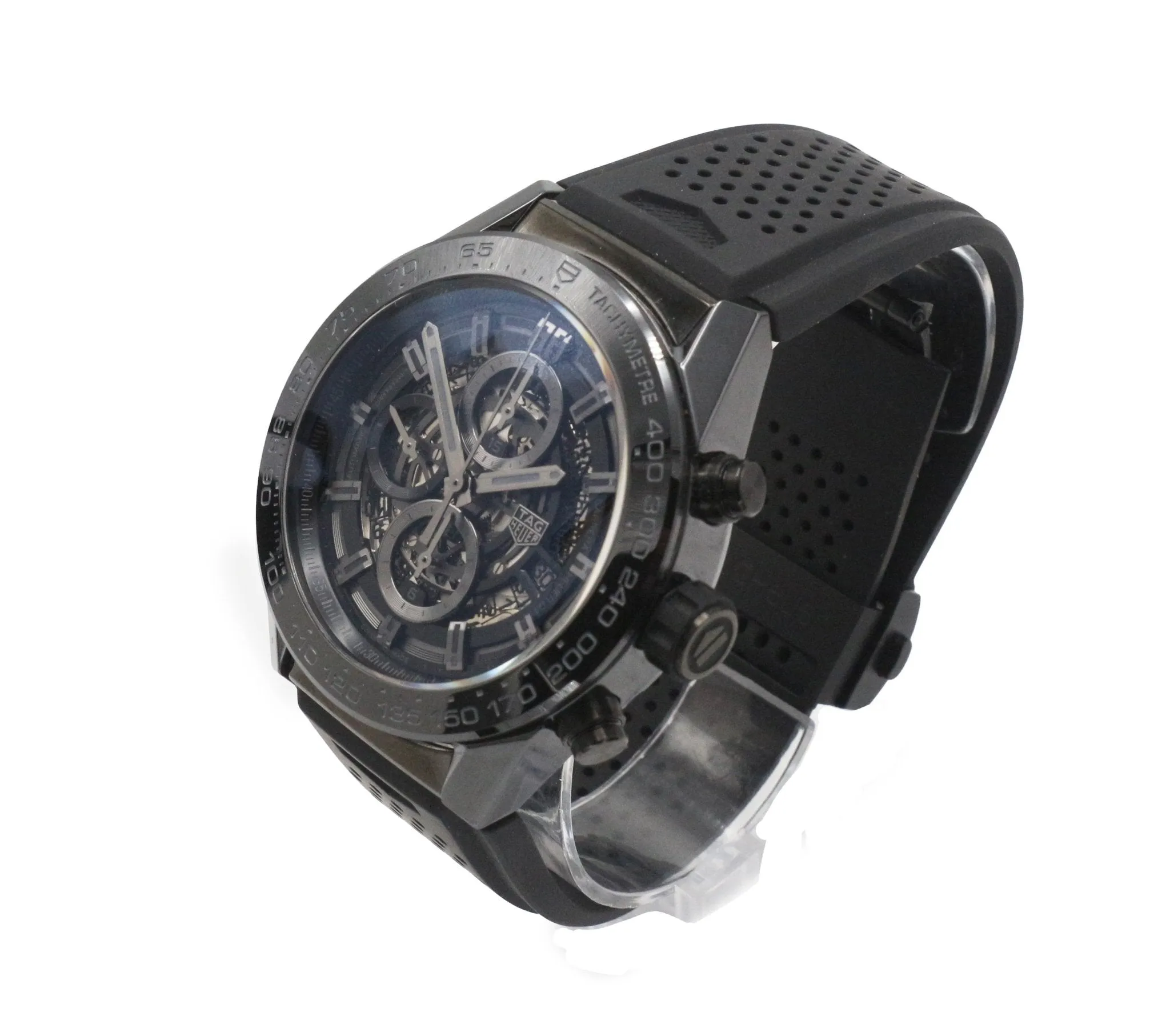 TAG Heuer 45mm Carrera Skeleton Chronograph Watch - Ref: CAR2A90