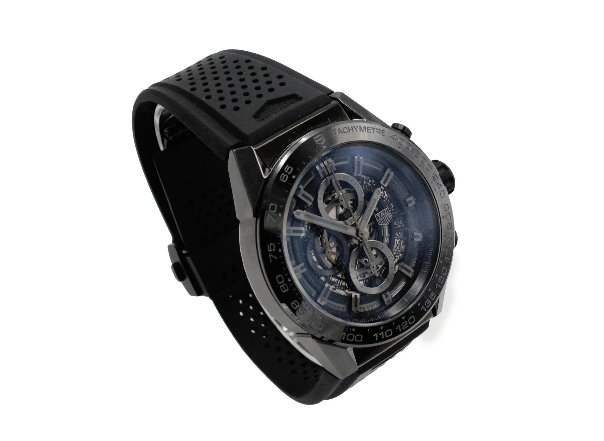 TAG Heuer 45mm Carrera Skeleton Chronograph Watch - Ref: CAR2A90