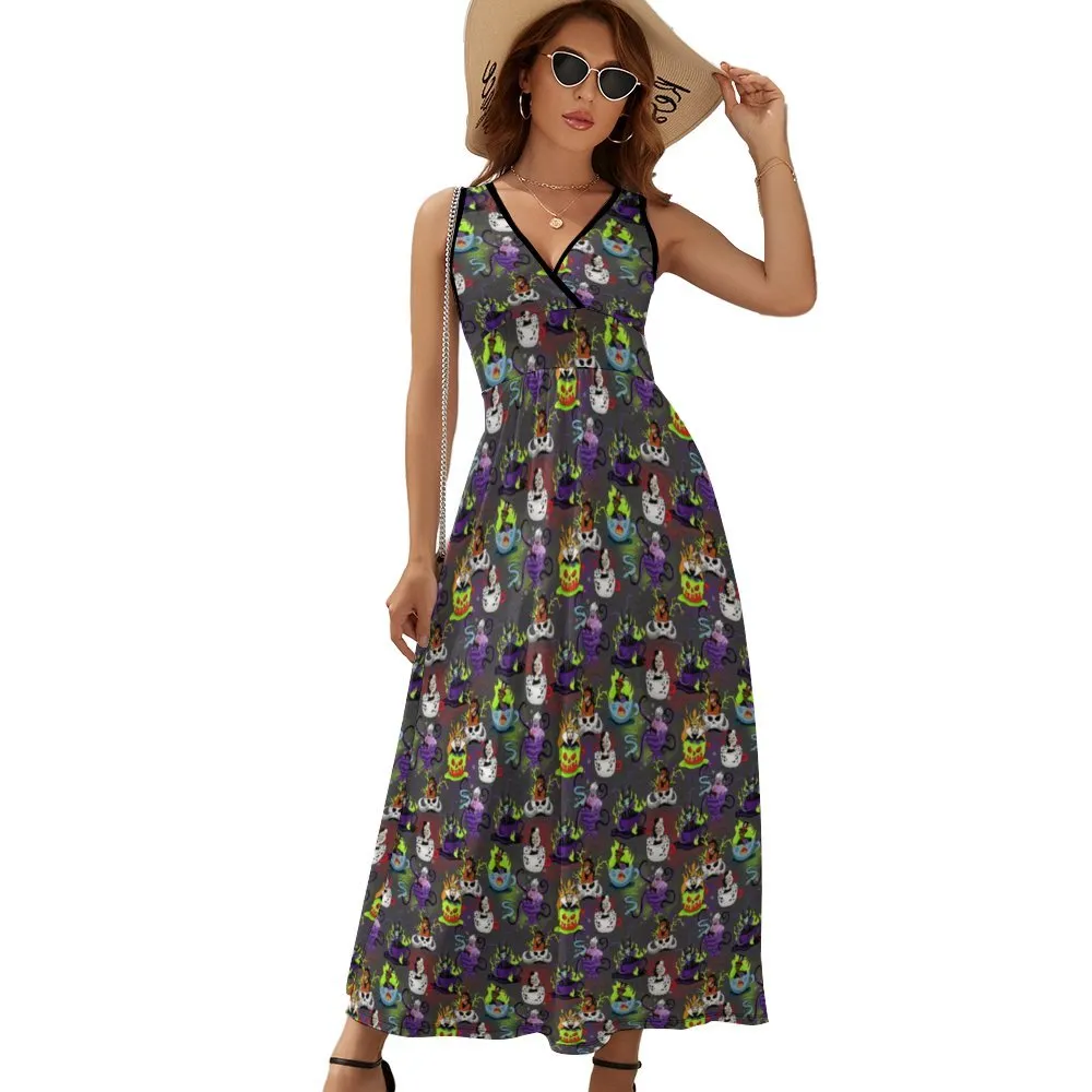 Villain Tea Cups Women's Long Sleeveless Dress