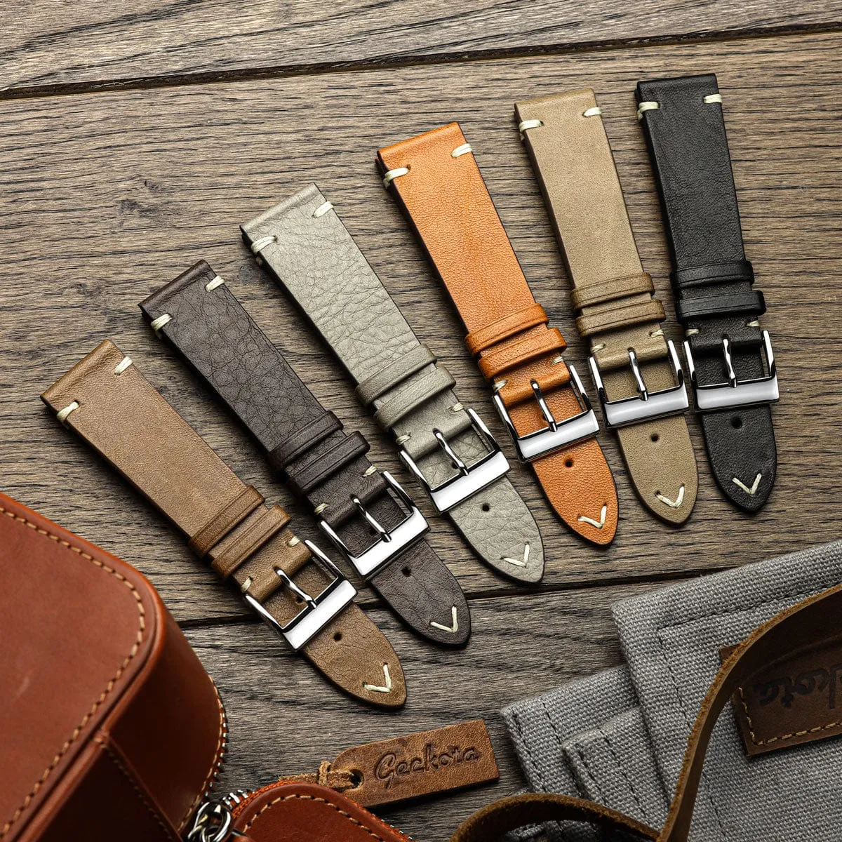 Vintage Cavallo Horse Leather Watch Strap - Dark Taupe
