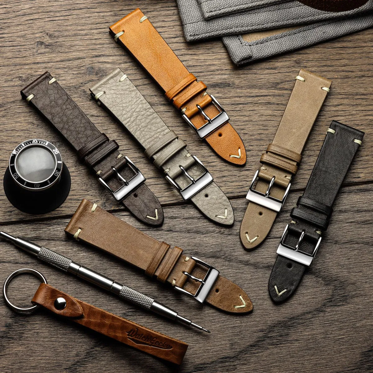 Vintage Cavallo Horse Leather Watch Strap - Dark Taupe
