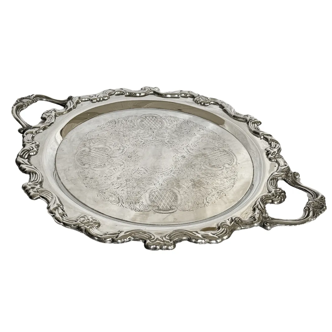 Vintage Silver Ornate Tray